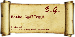 Botka Györgyi névjegykártya