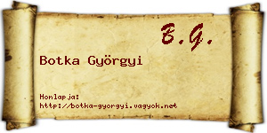 Botka Györgyi névjegykártya